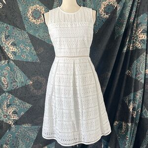 Vineyard Vines eyelet fit n’ flare dress in white